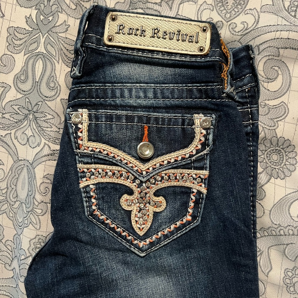 Rock Revival Women's Dark Blue Embellished Jeans